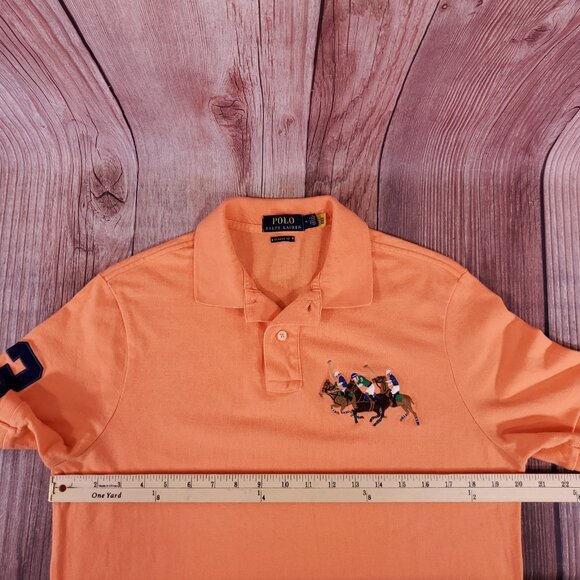 *FLAWS* Polo Ralph Lauren Classic Fit Mens Size Medium Big Pony #3 SS Polo Shirt - Picture 14 of 15